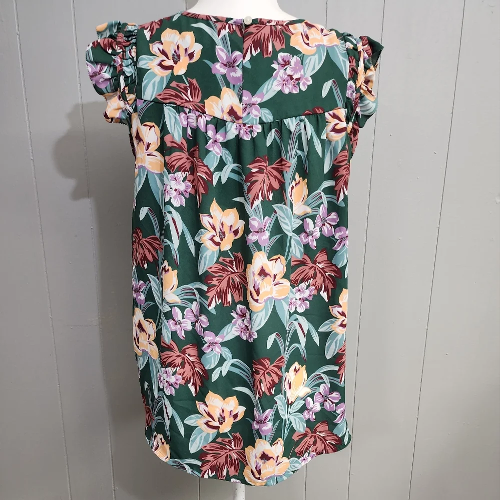 Loft Floral Print Blouse Tank Top - Picture 9 of 13